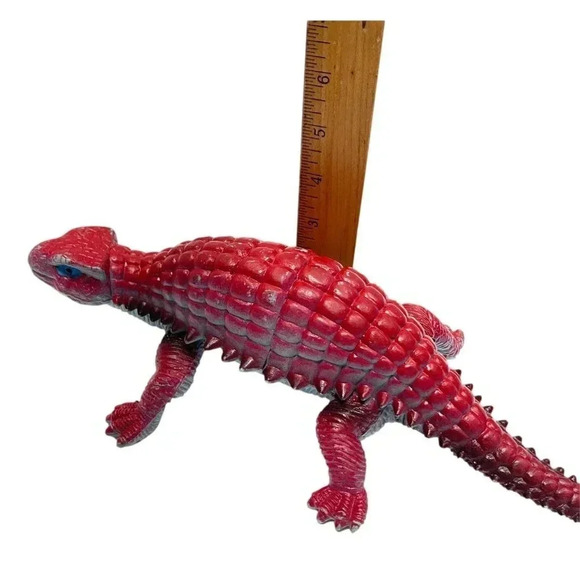 Vintage UKRD Dinosaur Ankylosaurus 13 inch Red Blue 1986 - Picture 6 of 8